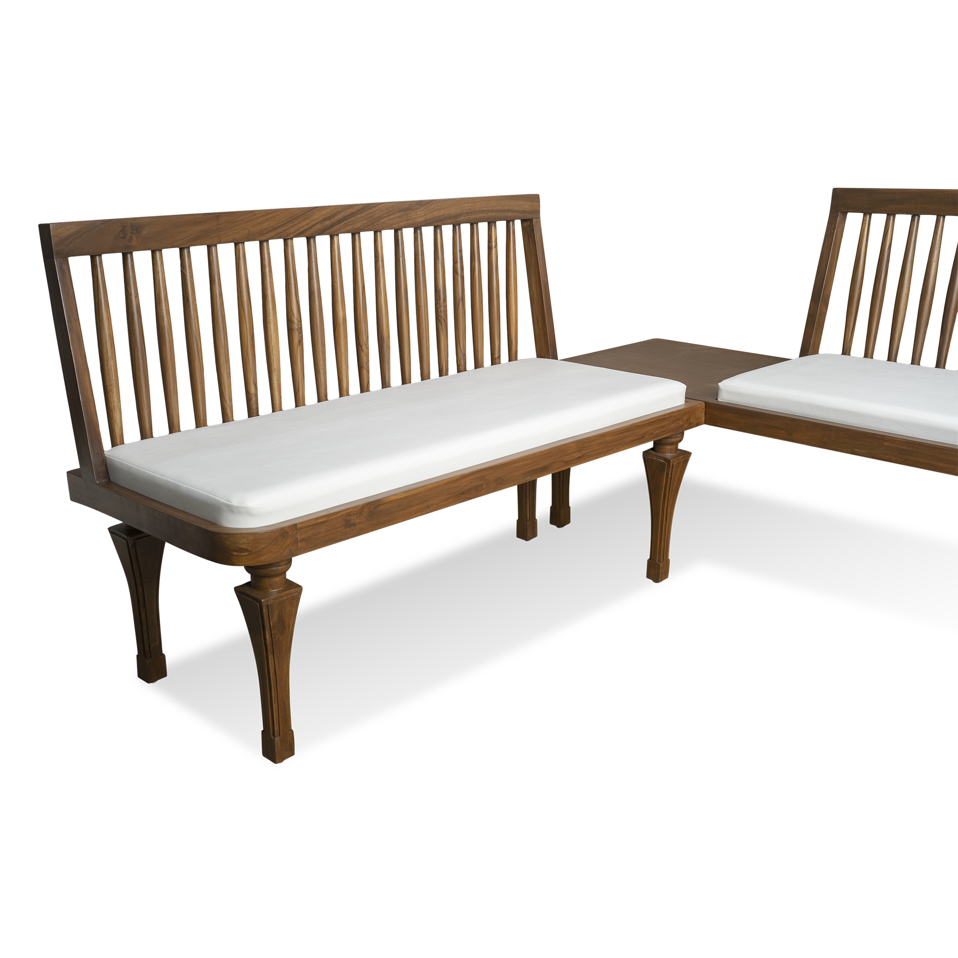 Solid Wooden L Shaped Waiting Room Sofa Bench - Image 5