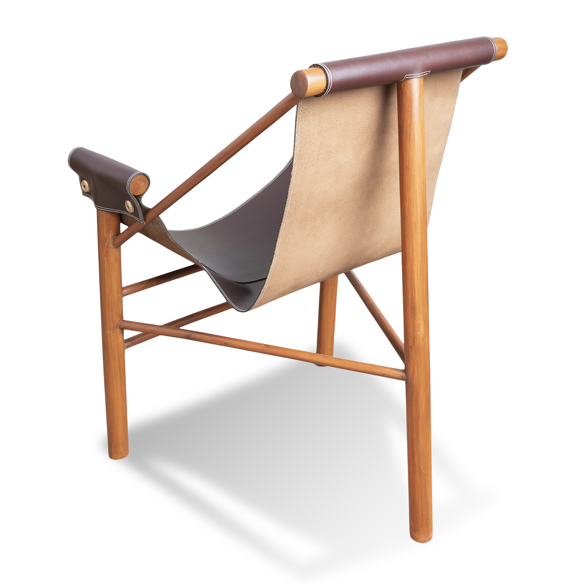 Wood Lathered Dark Brown - Lounging Chair - Image 3