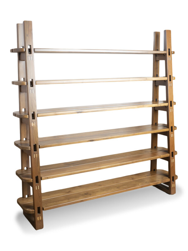 Solid Wooden Burma Teak Book Shelf – Handcrafted Detailed Design