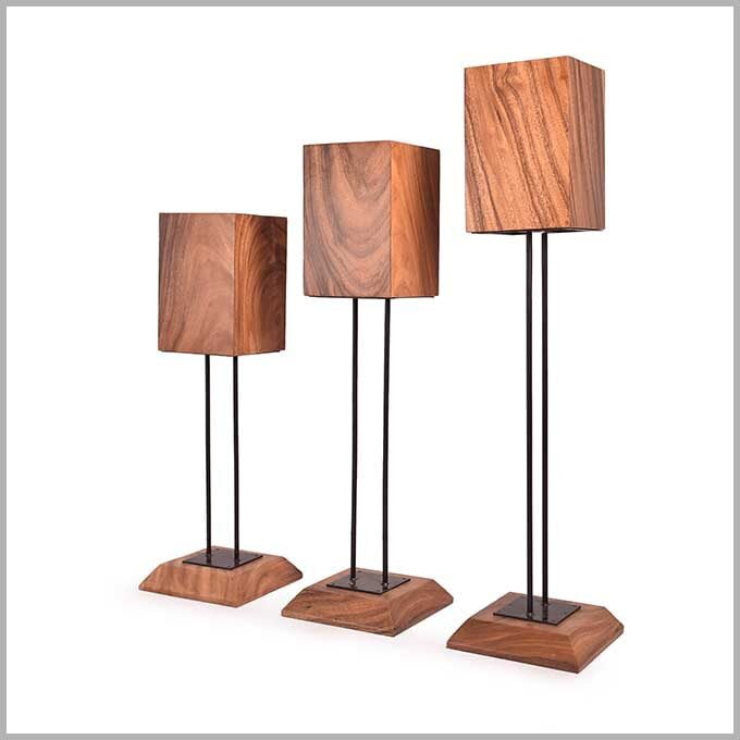 Solid Wooden 3 Blind Lights Stand – Designer Lamp - Image 2