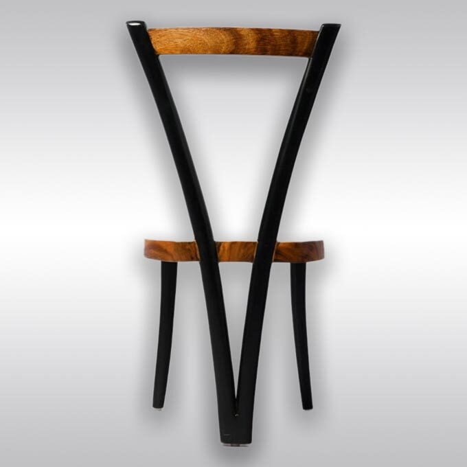 Live Edge 3-Legged Wooden Chair - Image 3