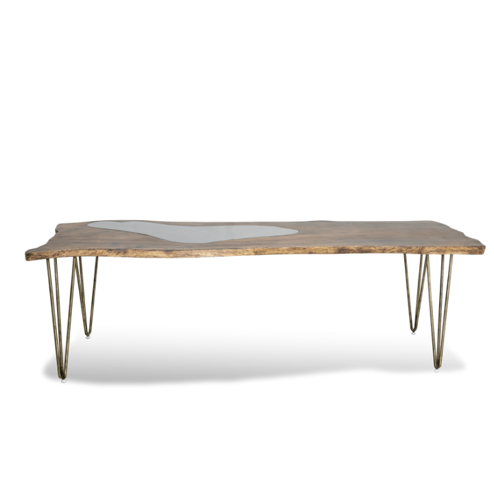 Epoxy Resin Black Lake Dining Table - Live Edge Wood - Image 3