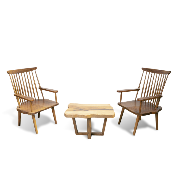 Solid Wood Spoked Lounge Chair - Image 5