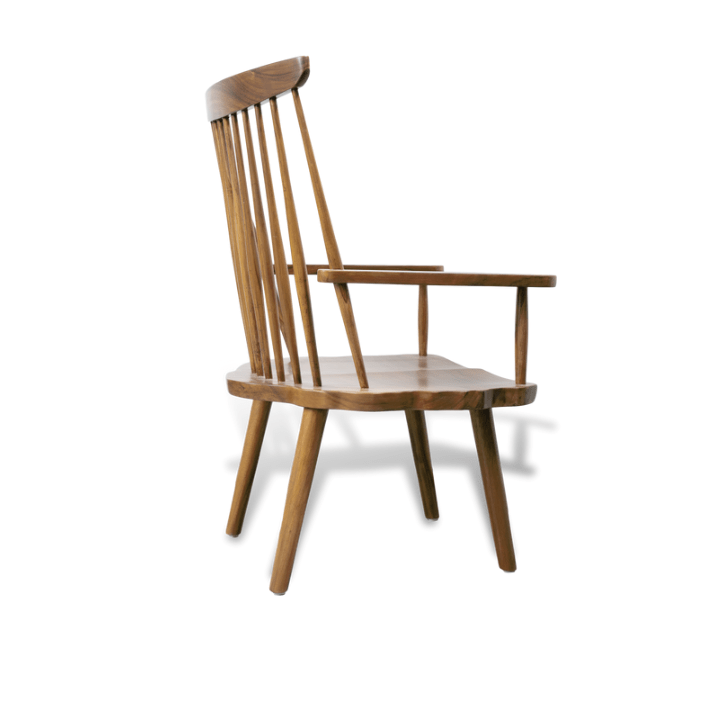 Solid Wood Spoked Lounge Chair - Image 4