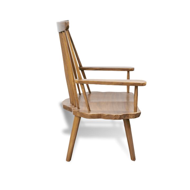 Solid Wood Spoked Lounge Chair - Image 3