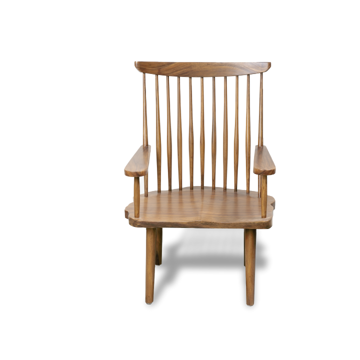 Solid Wood Spoked Lounge Chair - Image 2