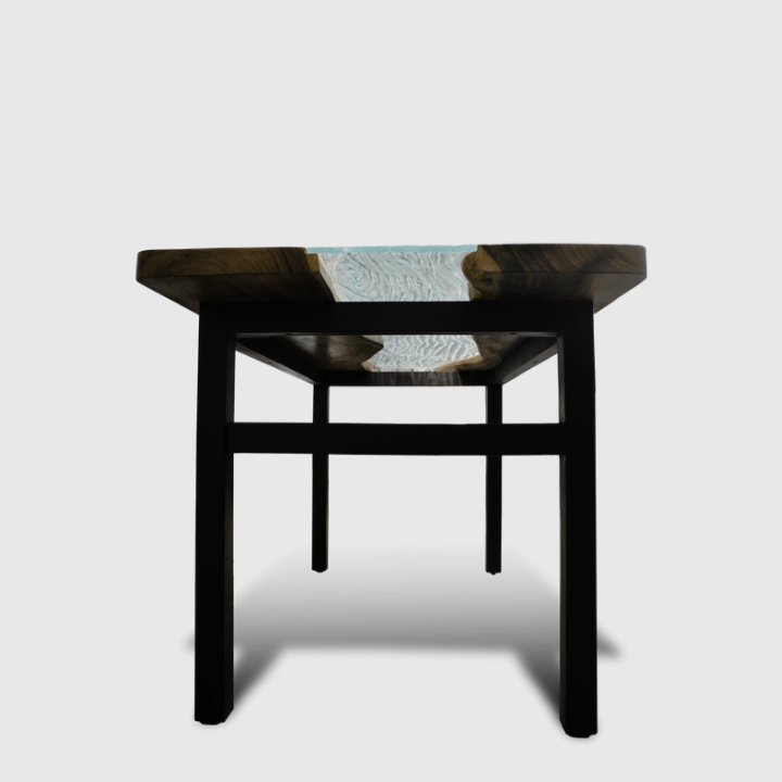 Live Edge Wooden Glass River Table - Image 3