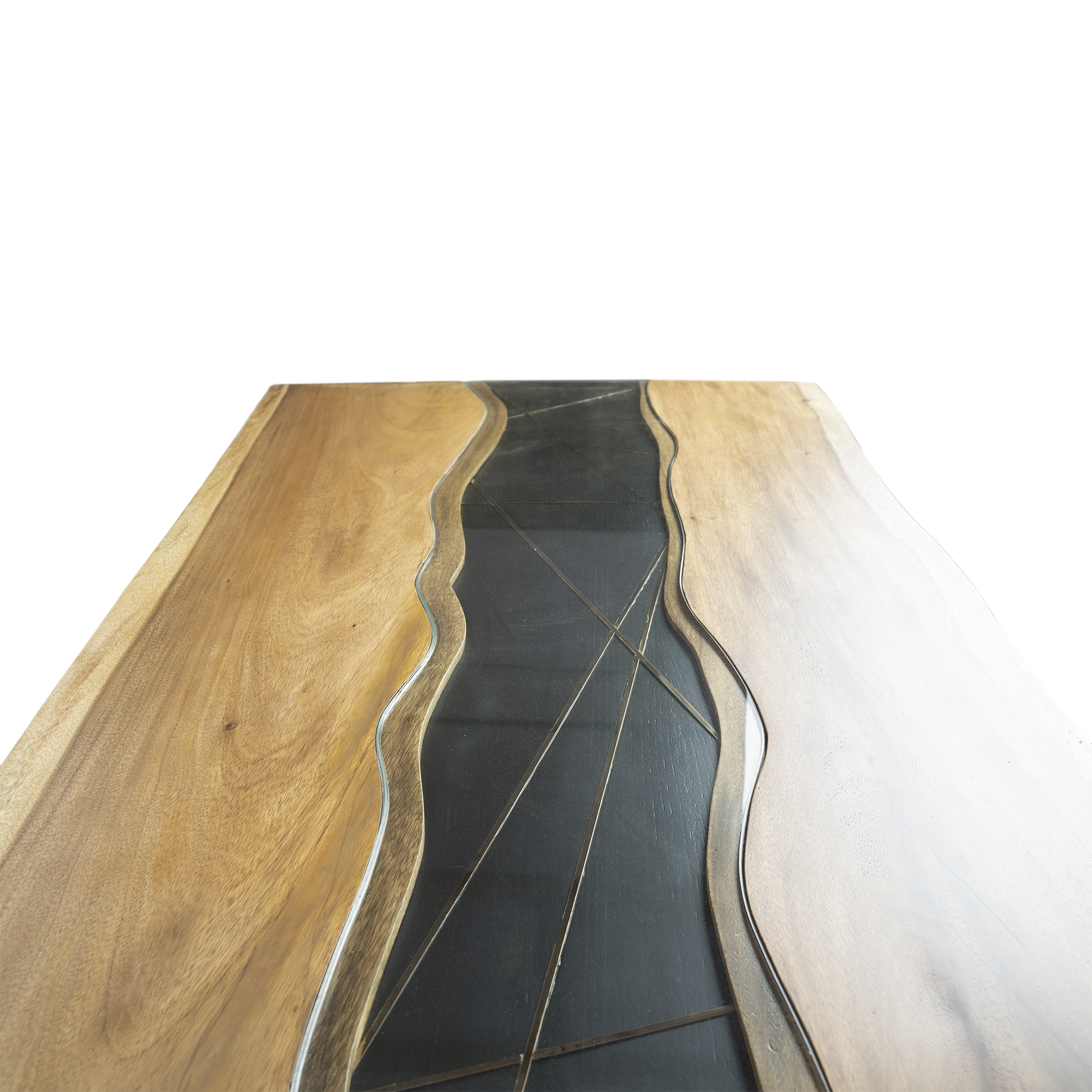 Epoxy Resin Mini Yoga River Table - Live Edge Wood - Image 7