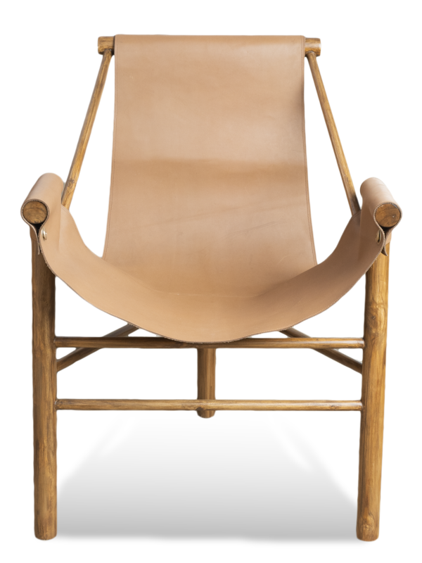 Wood Lathered Light Brown - Lounging chair