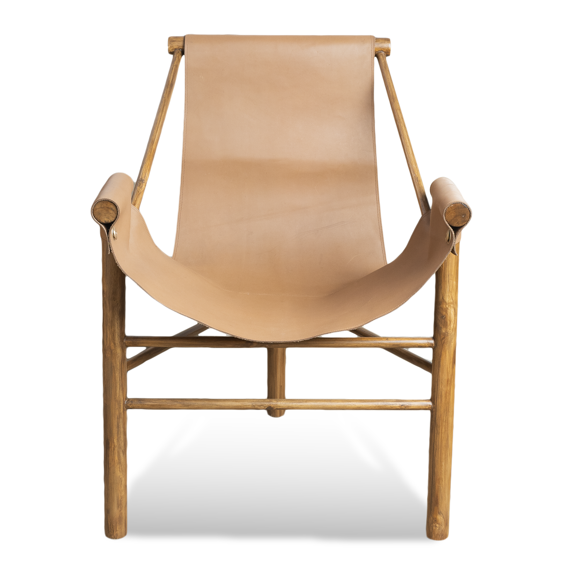 Wood Lathered Light Brown - Lounging chair
