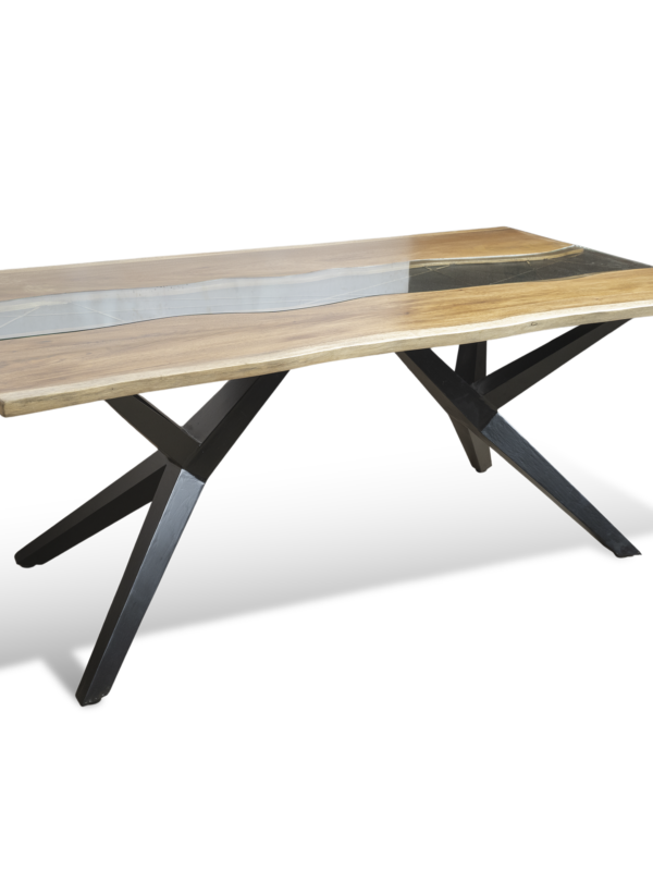 Epoxy Resin Mini Yoga River Table - Live Edge Wood