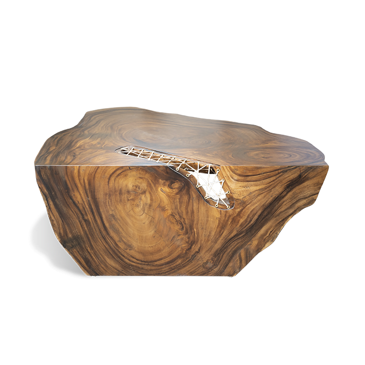 Live Edge Cane Dip Coffee Table - Image 4