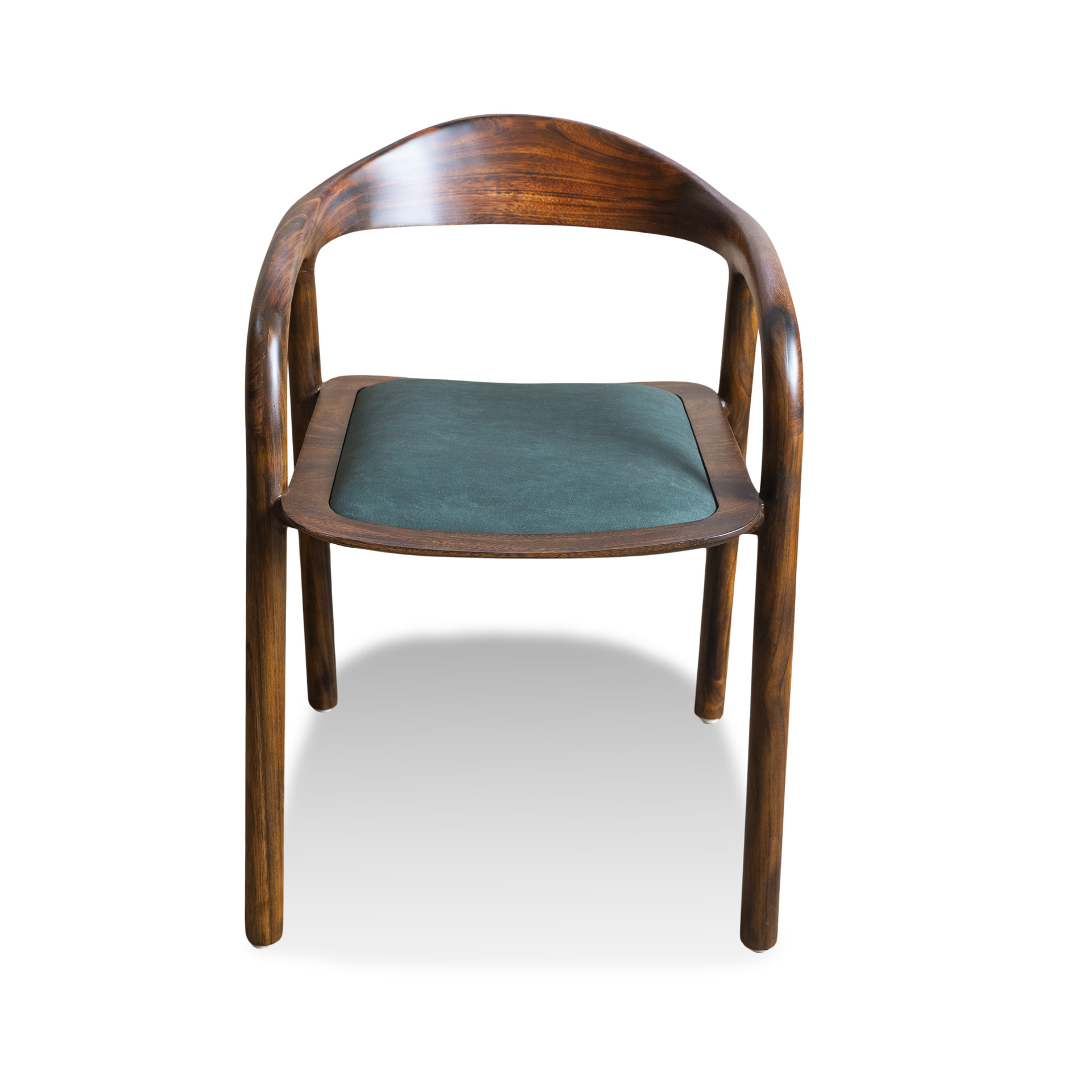 Live Edge Sleak Peak Solid Wood Cushioned Chair – Charcoaled Finish - Image 3