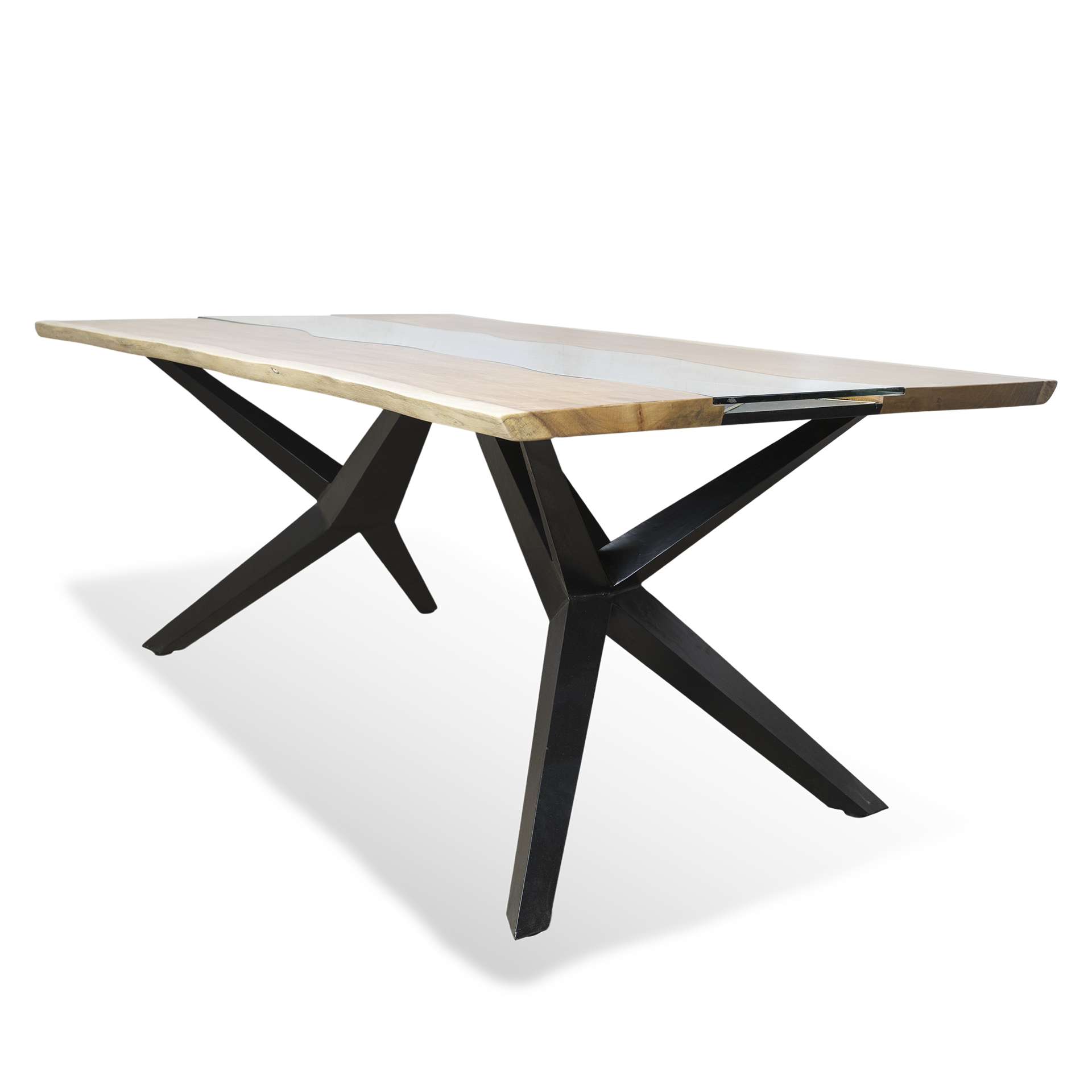 Epoxy Resin Mini Yoga River Table - Live Edge Wood - Image 6