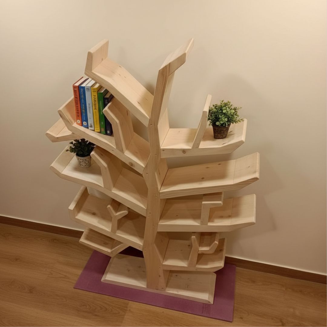 Tree Book Shelf - Made By Solid Pine Wood - Image 2