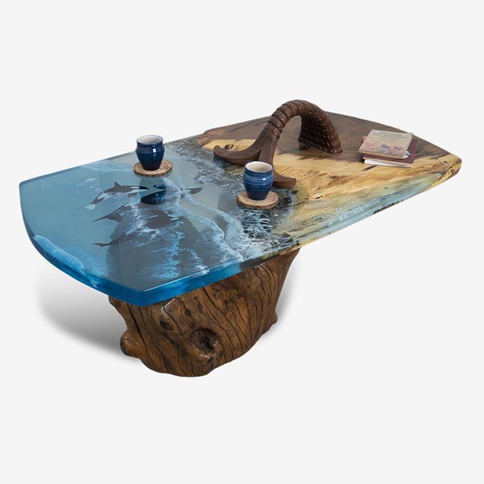 Epoxy Resin Mermaidian Family Union - Live Edge Wood - Image 3