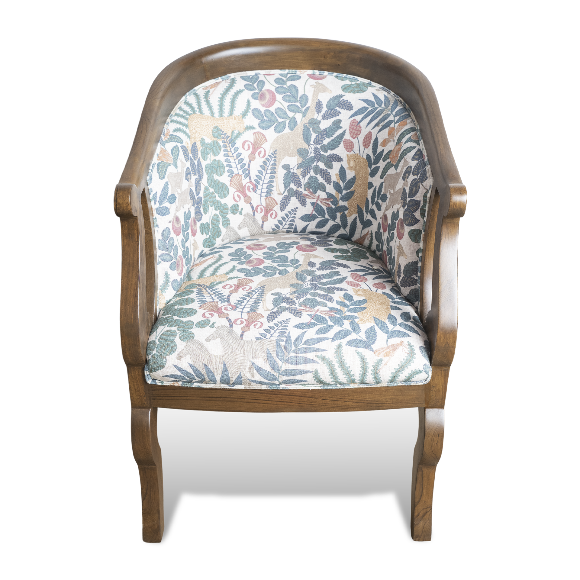 Solid Wooden Accentuated Teak Accent Chair - Image 2