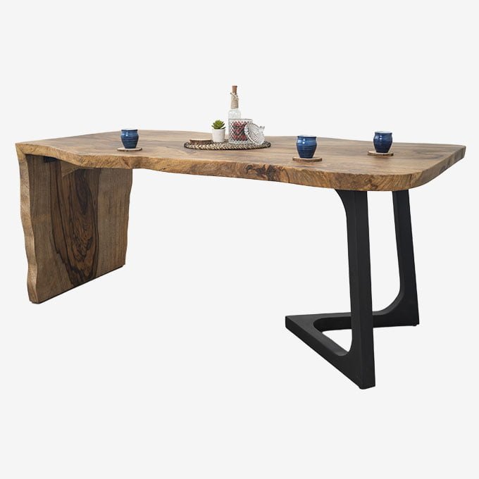 Live Edge Drop Down Mango Dining Table