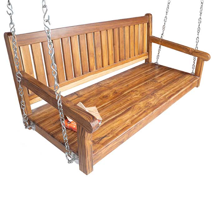 Classic Solid Teak Wood Swing Jhula - Image 2