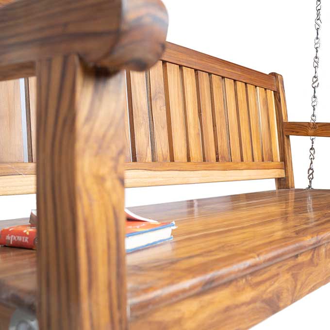 Classic Solid Teak Wood Swing Jhula - Image 4