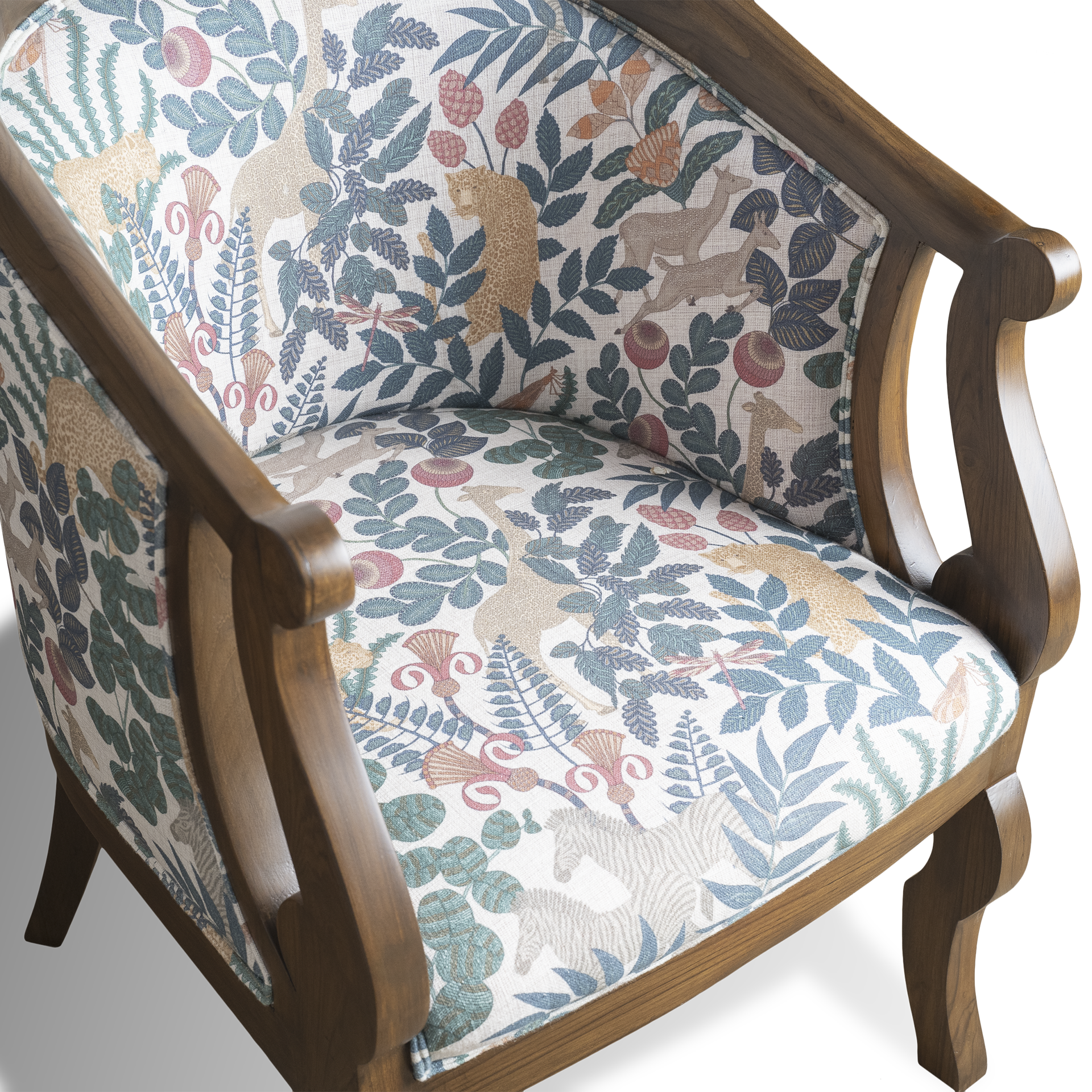 Solid Wooden Accentuated Teak Accent Chair - Image 6