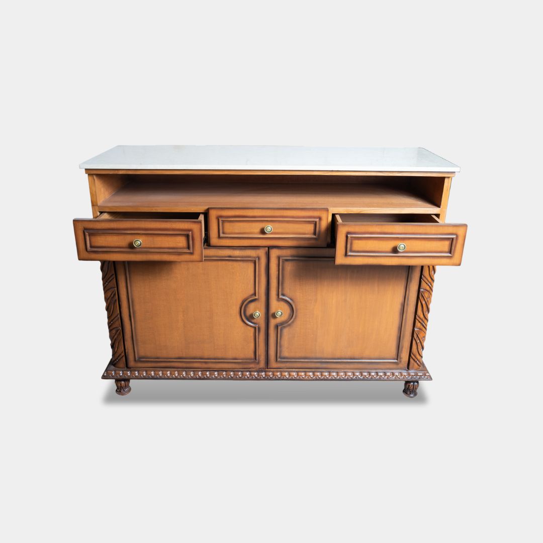 Custom Made Ethnic Indian Cabinet– Traditional Indian Design in Teak - Image 2