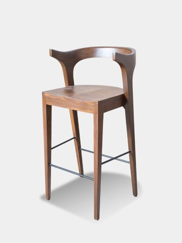 Solid Wood A-meet Bar Stool– East Indian Walnut & Teak Seating