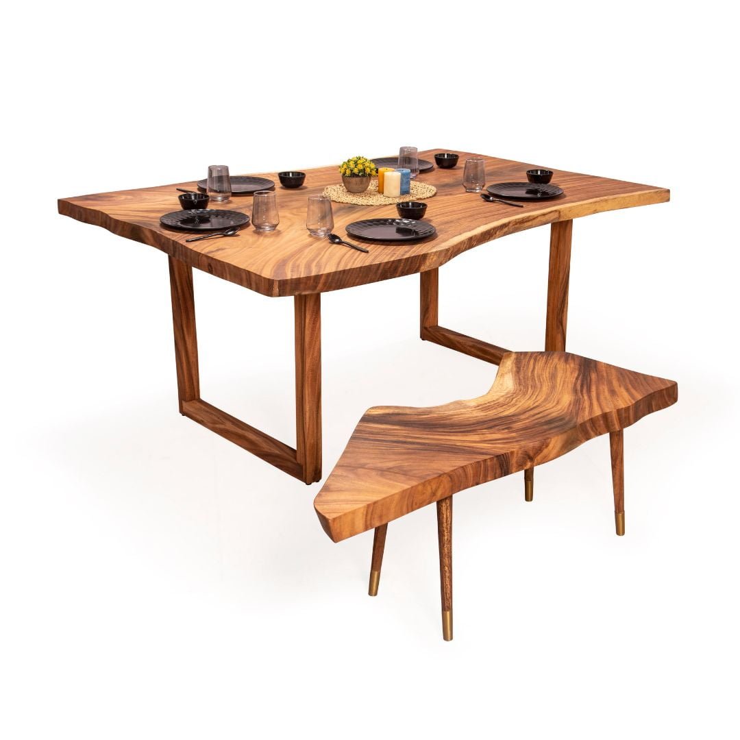 Live Edge Aero Bench Made Up Of East Indian Walnut - Image 5