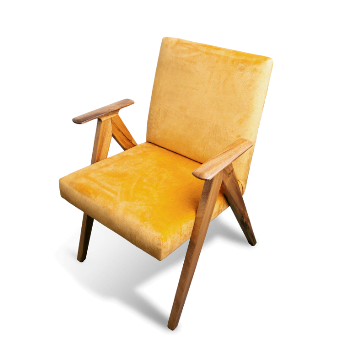 Solid Wood Upholstered Anand He Anand Lounge Chair - Image 2