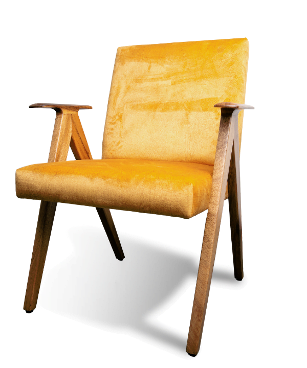 Solid Wood Upholstered Anand He Anand Lounge Chair