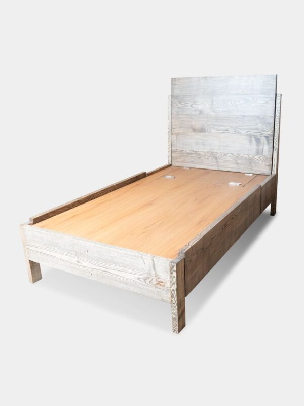 Solid Wood Antique Blackwash Singleton Bed with Storage