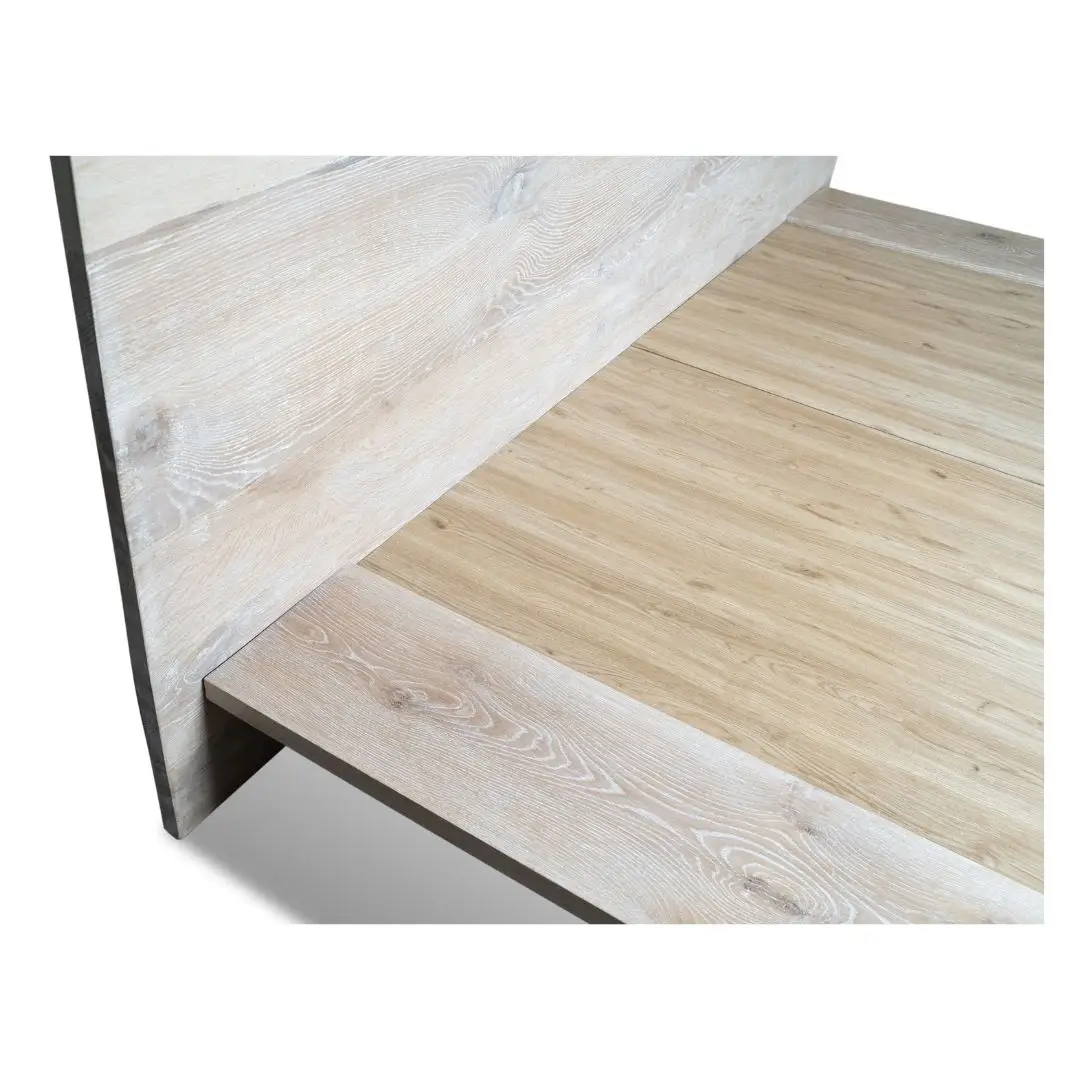 Custom Made Antique Oak Whitened Bed with Floating Frame - Image 6