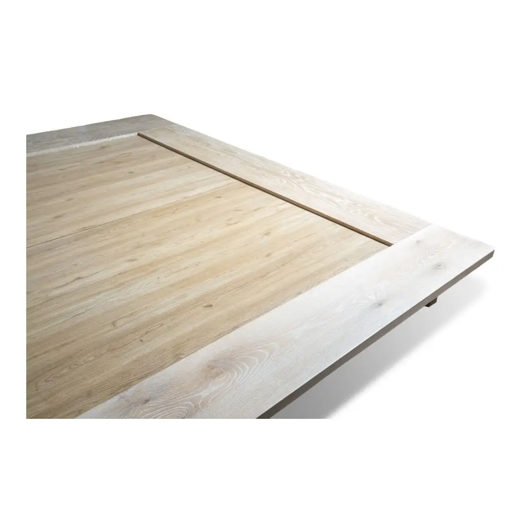 Custom Made Antique Oak Whitened Bed with Floating Frame - Image 7