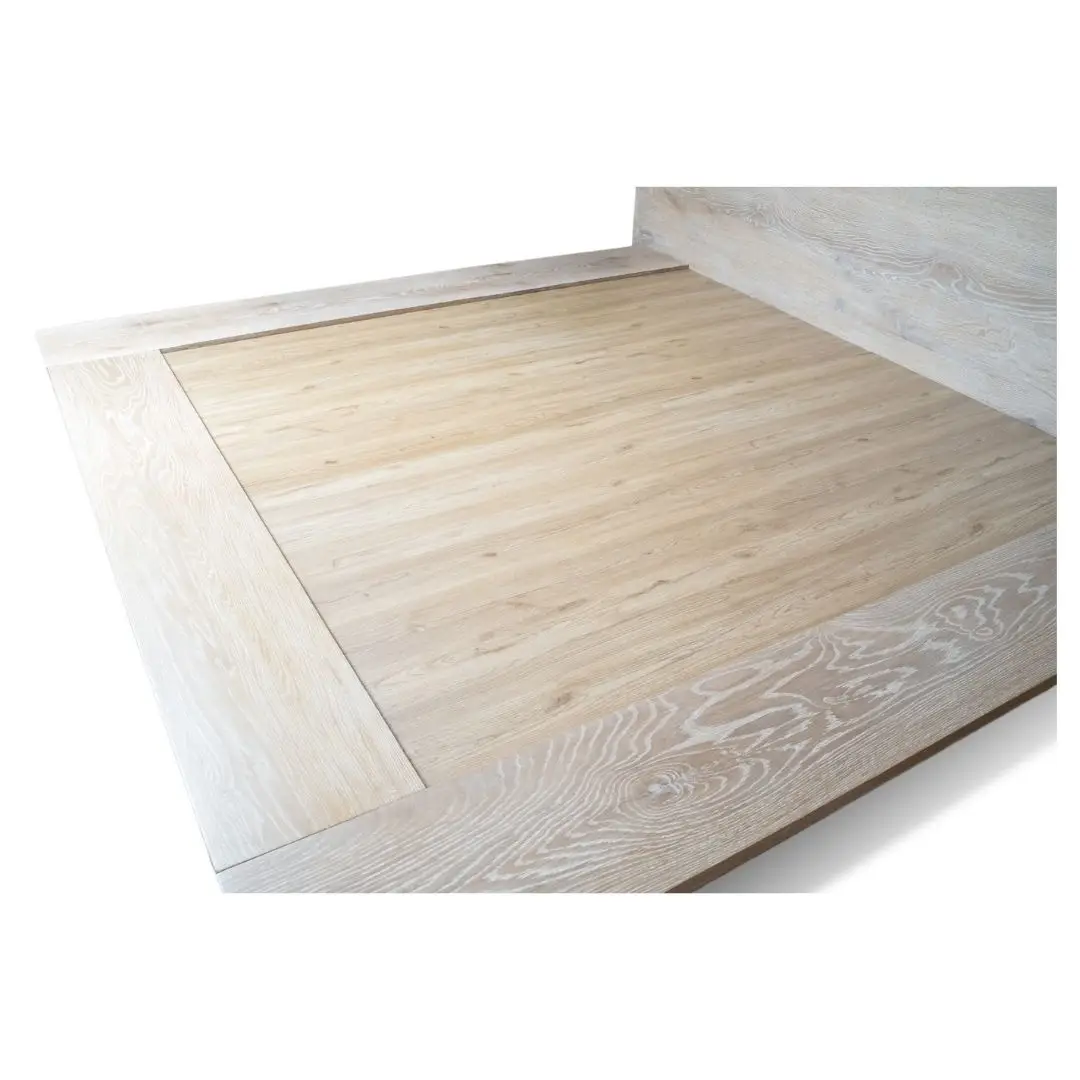 Custom Made Antique Oak Whitened Bed with Floating Frame - Image 8