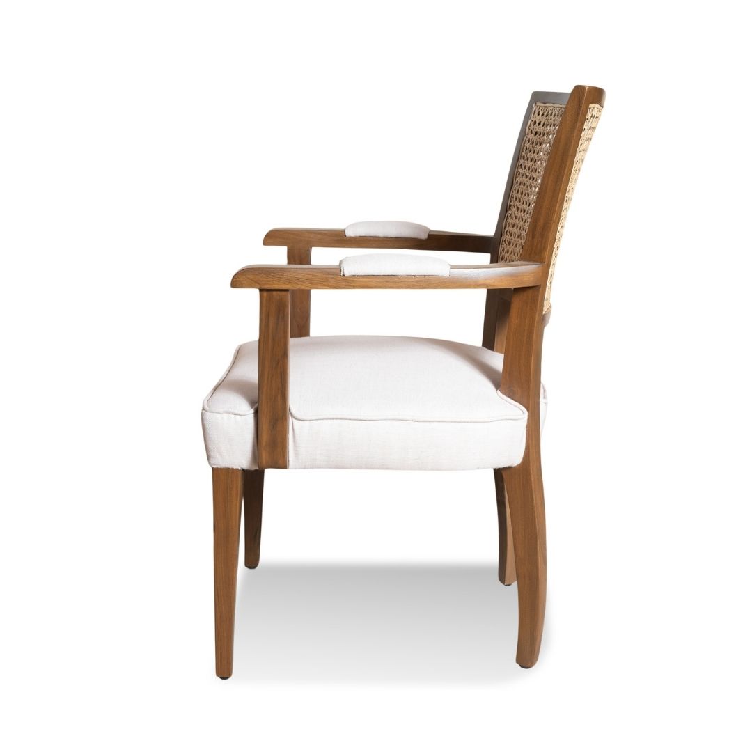 Custom Made Wooden Chair with Armrest – Elegant Cane Back Design - Image 3