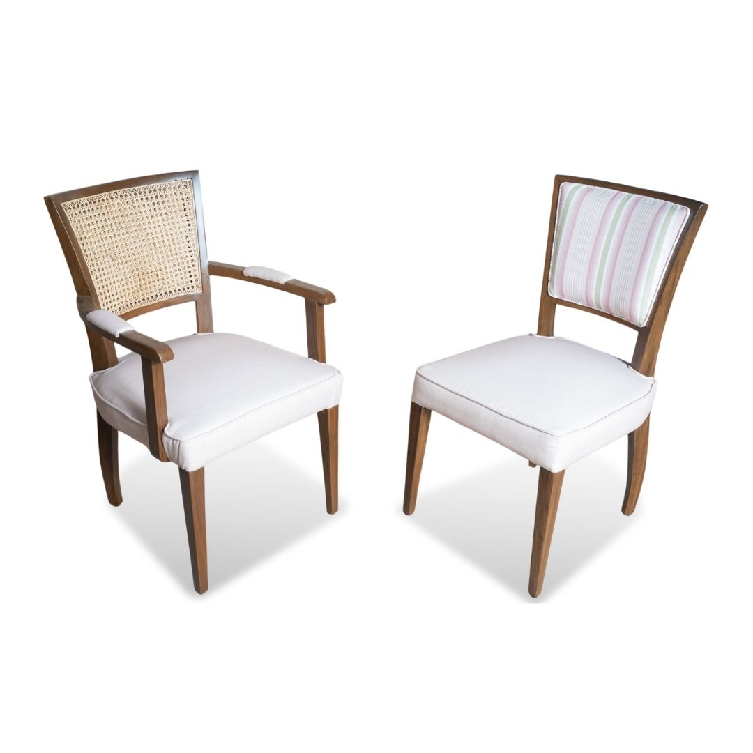 Custom Made Wooden Chair with Armrest – Elegant Cane Back Design - Image 9