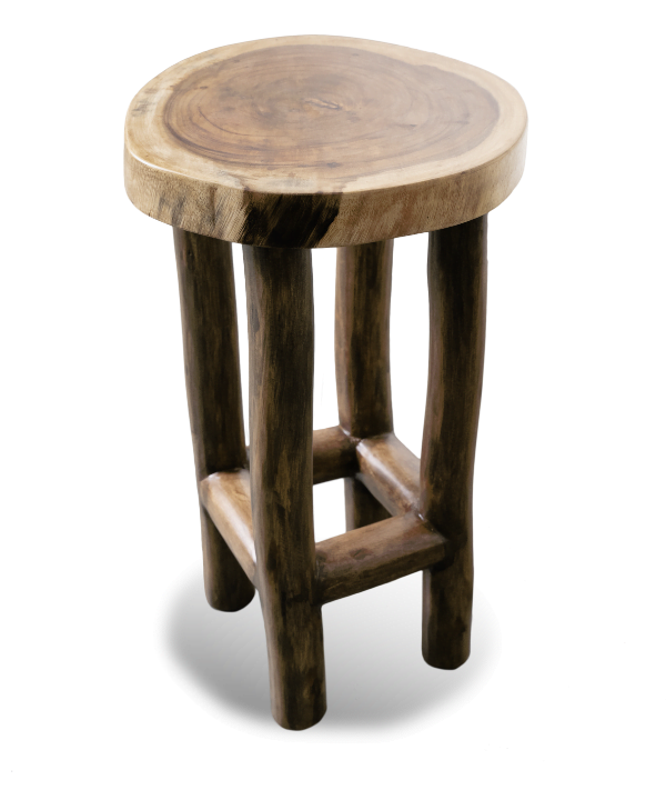 Live Edge Barny Bar Stool– Handcrafted Rustic East Indian Walnut