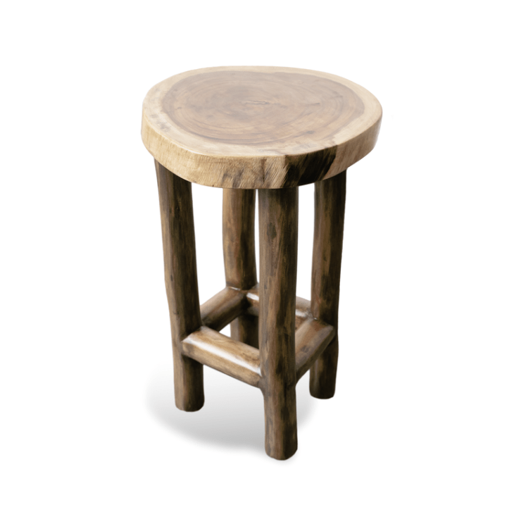 Live Edge Barny Bar Stool– Handcrafted Rustic East Indian Walnut - Image 2