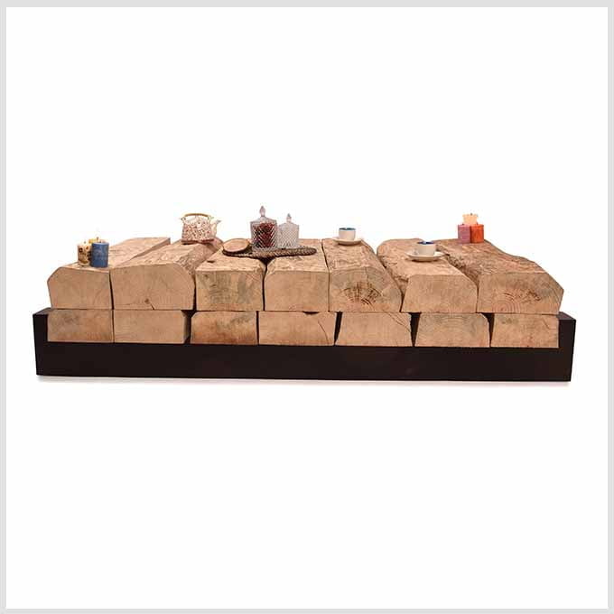Solid Wooden Bars Of Pine Coffee Table - Image 4