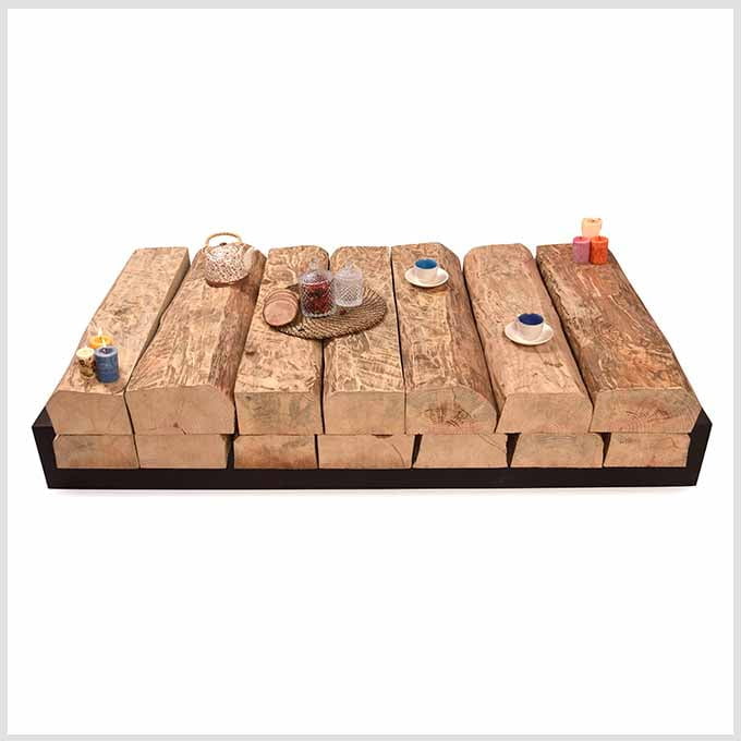 Solid Wooden Bars Of Pine Coffee Table - Image 3
