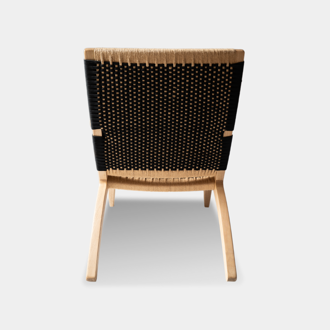 Black Jute Balcony Chair - Black and White - Image 4