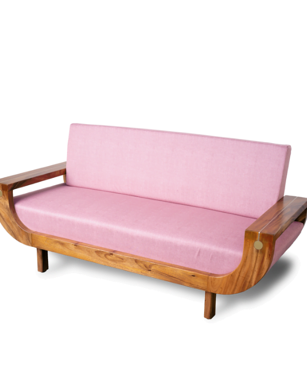 Wooden Boating Sofa – East Indian Walnut with Brass Detailing