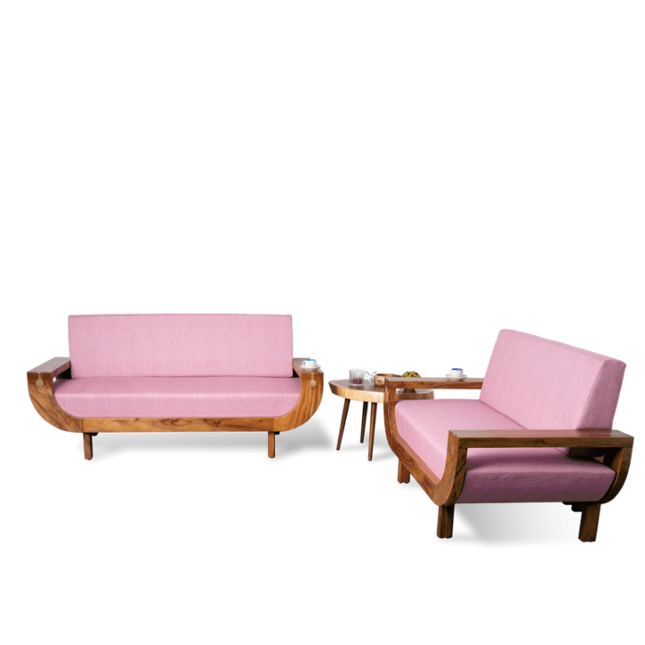 Wooden Boating Sofa – East Indian Walnut with Brass Detailing - Image 6