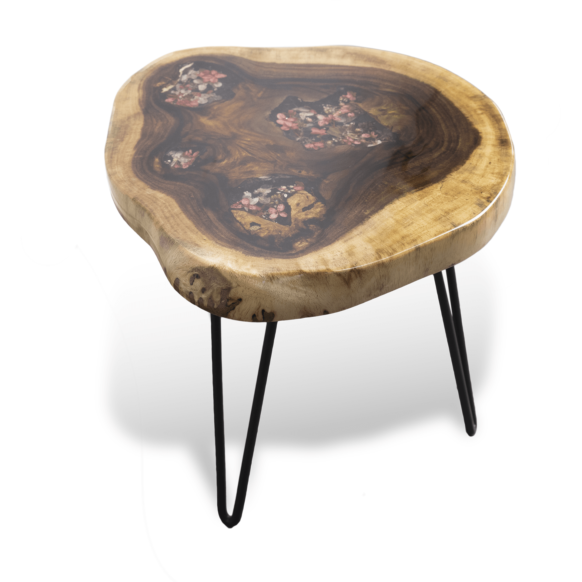 Epoxy Resin Budding Beauty Coffee Table - Live Edge Wood - Image 2