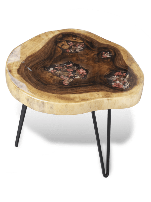 Epoxy Resin Budding Beauty Coffee Table - Live Edge Wood