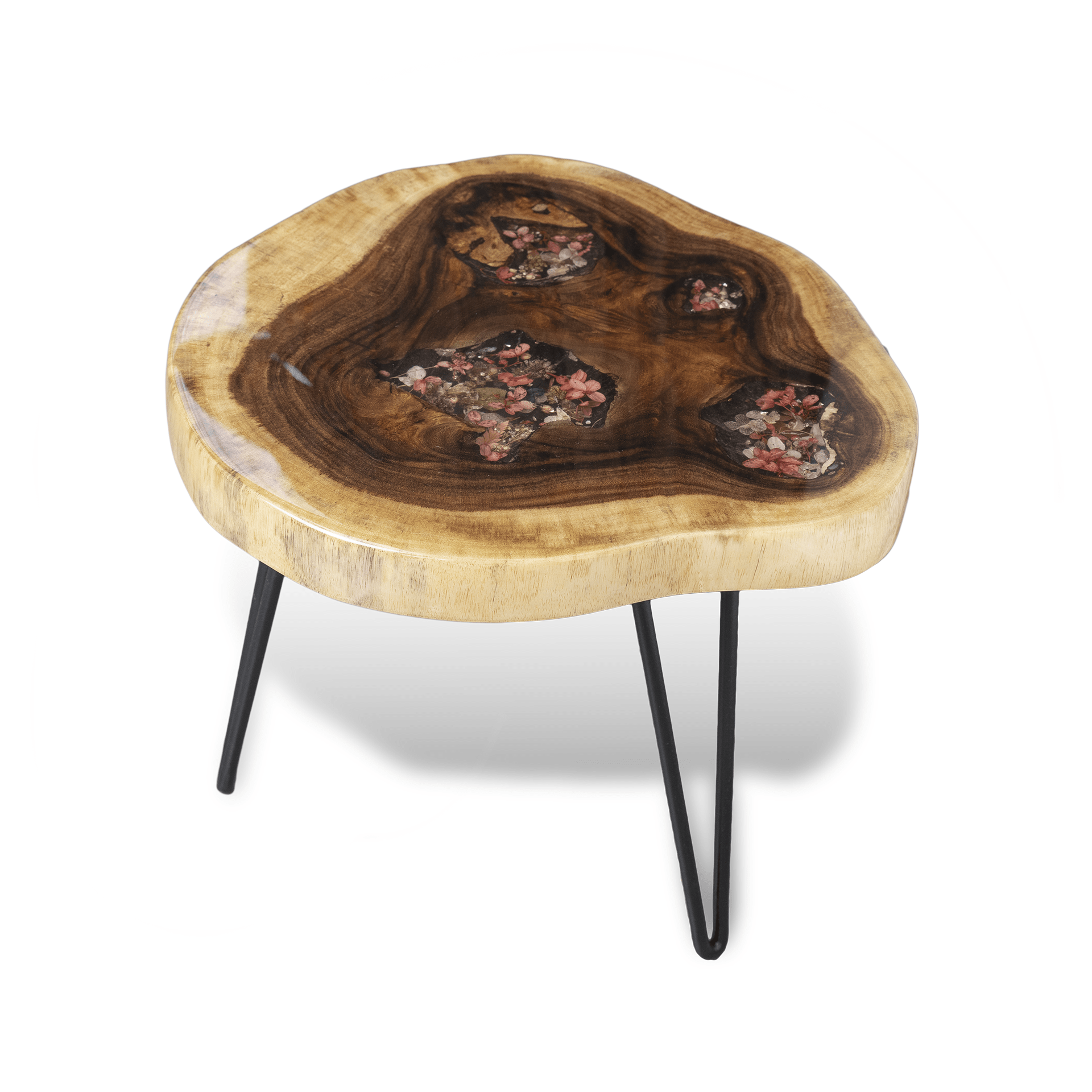 Epoxy Resin Budding Beauty Coffee Table - Live Edge Wood