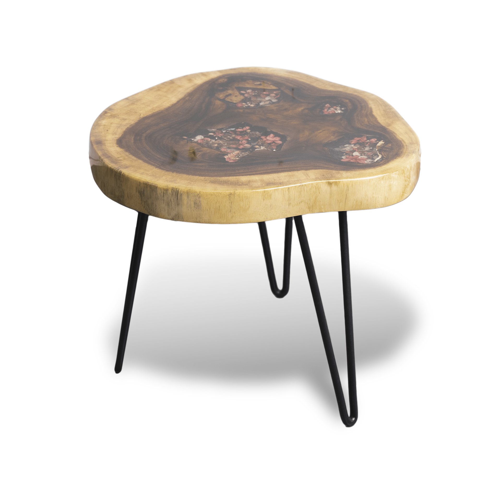 Epoxy Resin Budding Beauty Coffee Table - Live Edge Wood - Image 4