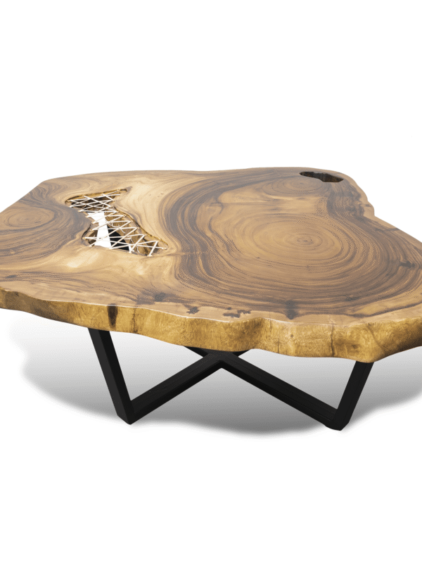 Live Edge Cane Centered Table