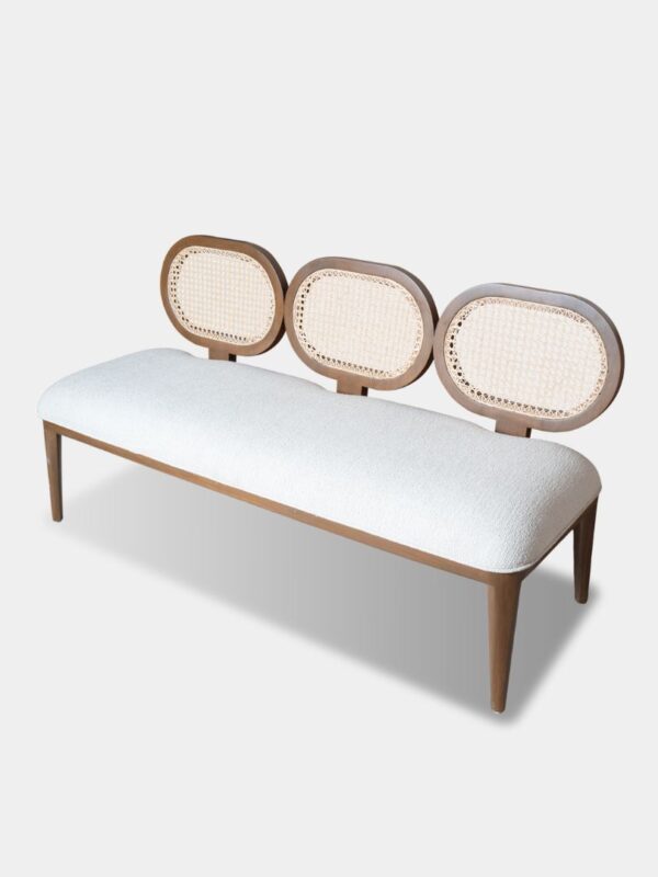 Custom Cane-er Bench Made Up Of Teak Wood