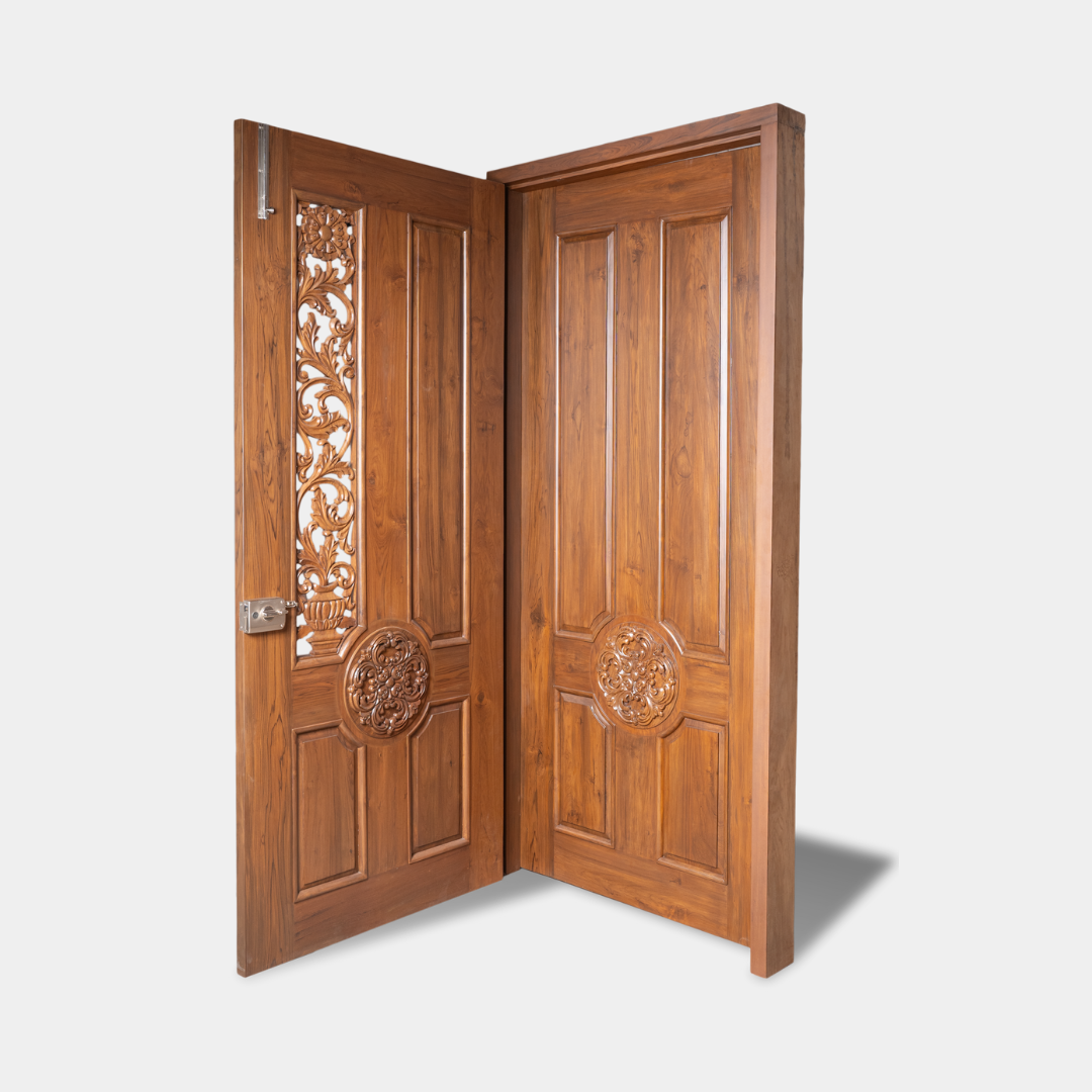 Carved Door - Crafted By Burma Teak Wood